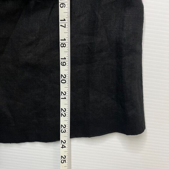 Chico's 100% Linen Black Bell Sleeve Open Jacket Fringe Trim Sz 0 US Sz S/4 NWT - Picture 9 of 10